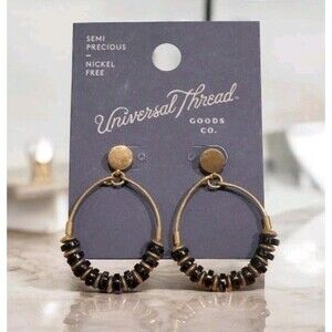 Universal Thread Simi  Precious Antiqued Gold Tone Hoop  Earrings Nickel Free